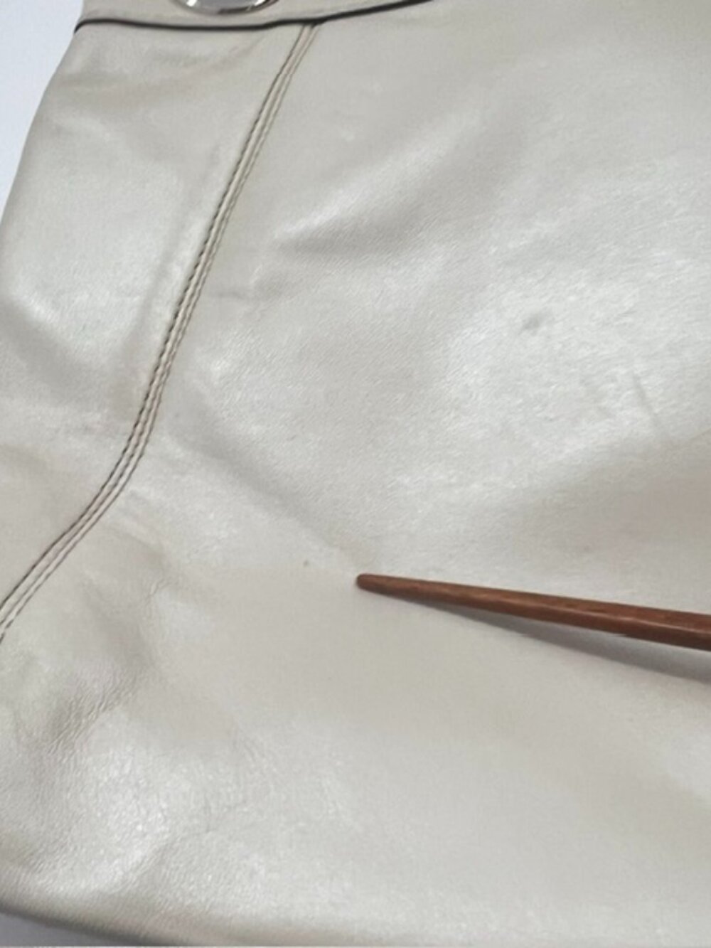 Coach Y2K Ashley Hippie Pearl White Leather Shoulder Bag F17605 chunky hardware - Picture 10 of 16